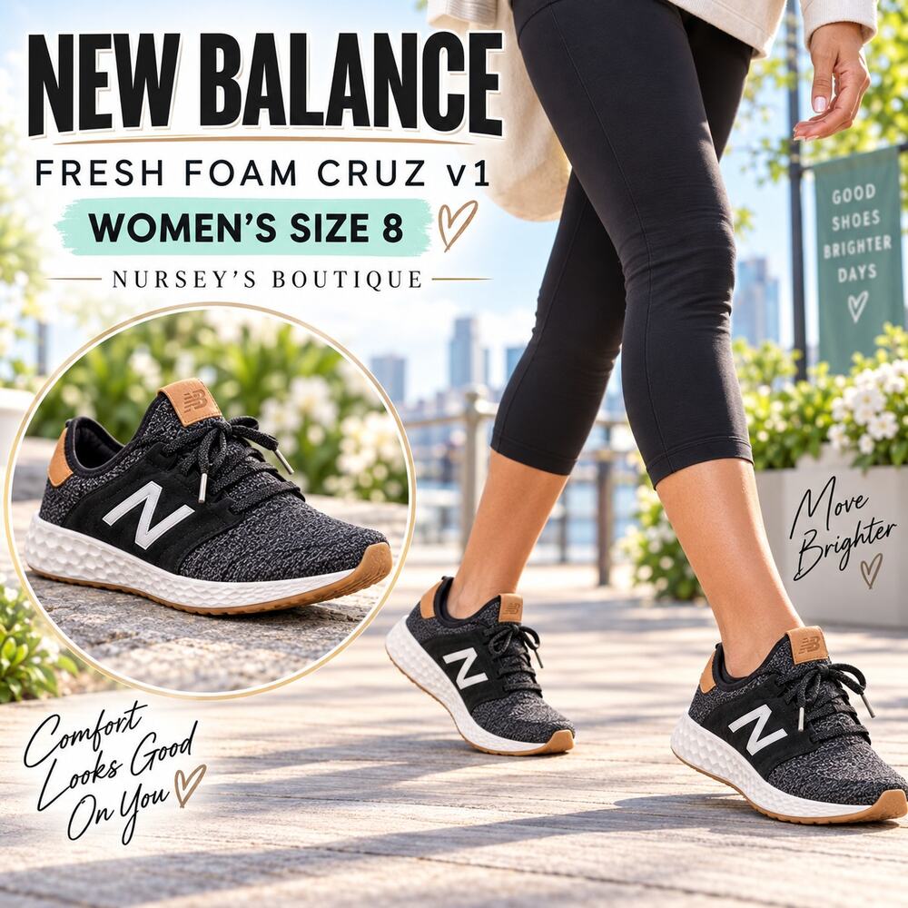 New Balance Fresh Foam Cruz v1 Reissue Black Magnet Women’s Size 8 WCRZRRB